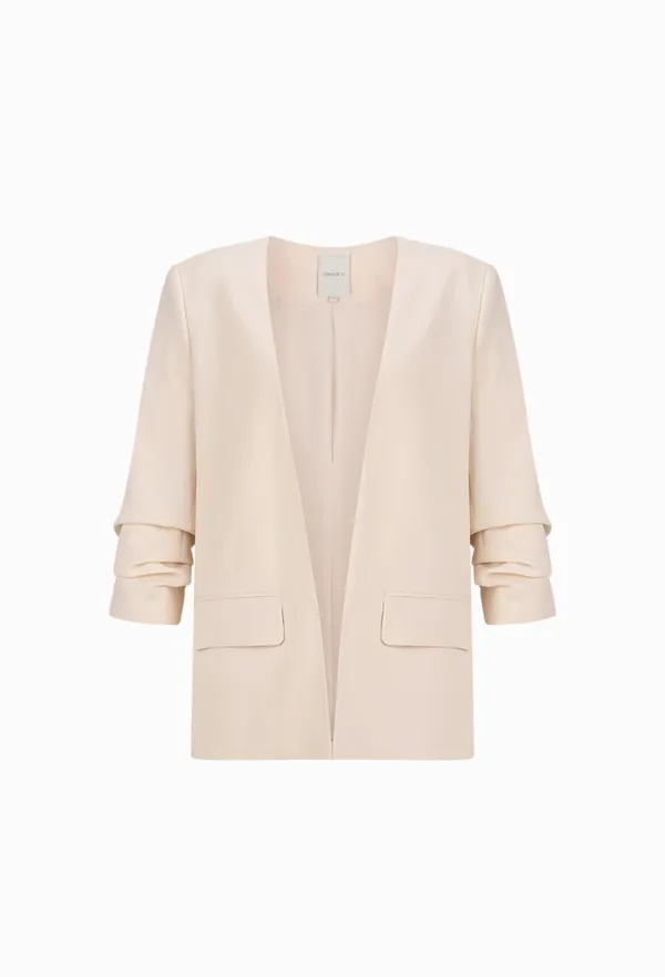 Ella Shirring Jacket (Beige)