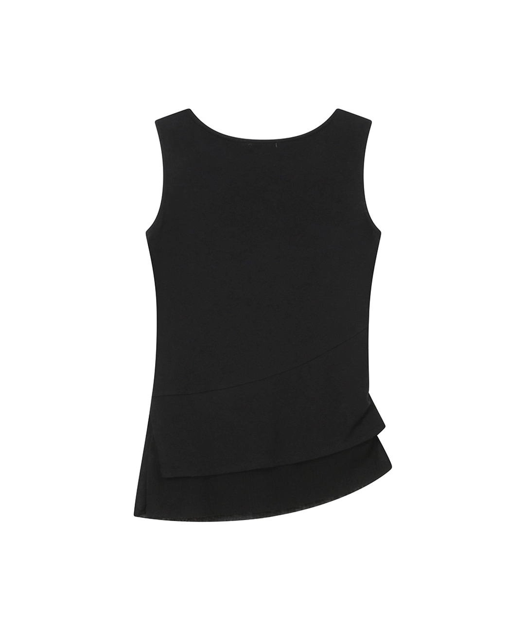 미세키서울 [레이 PICK] Unbalanced sheer layered sleeveless BLACK 상품 이미지 2
