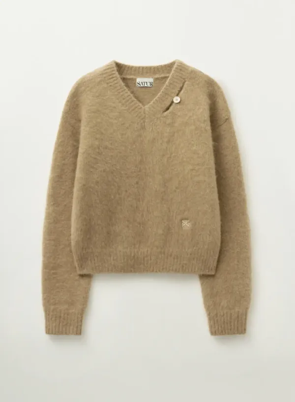 (W) Essen Two Tone Mohair Blend Knit - Heritage Brown