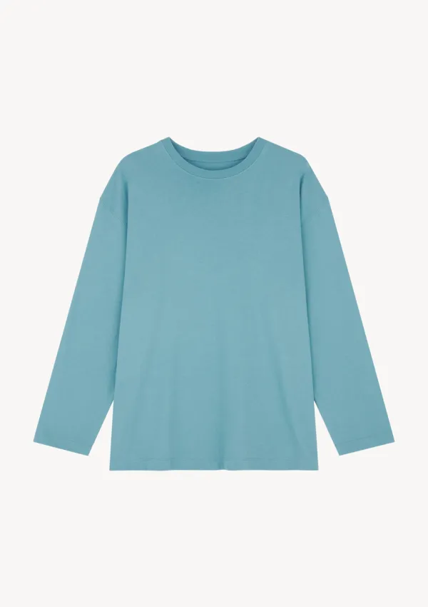 Eliot R-Neck T-shirt in Turquoise Blue
