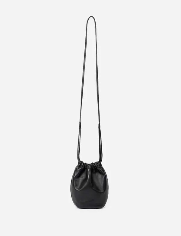 Mini leather Bucket Bag (Black)
