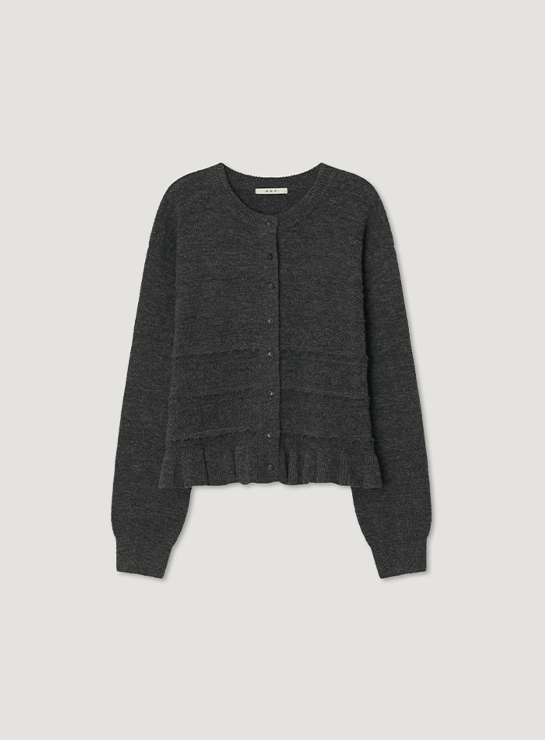 망고매니플리즈 SUKI FRILL CARDIGAN_CHARCOAL 상품 이미지 1