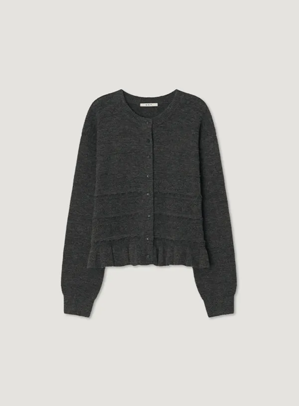 SUKI FRILL CARDIGAN_CHARCOAL