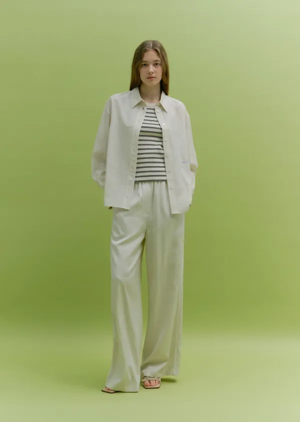 SATIN TRACK PANTS (cream ivory)