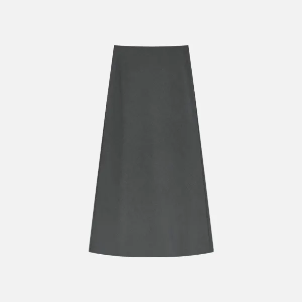 SIST9068 미니멀 바이어스 롱 스커트_Charcoal