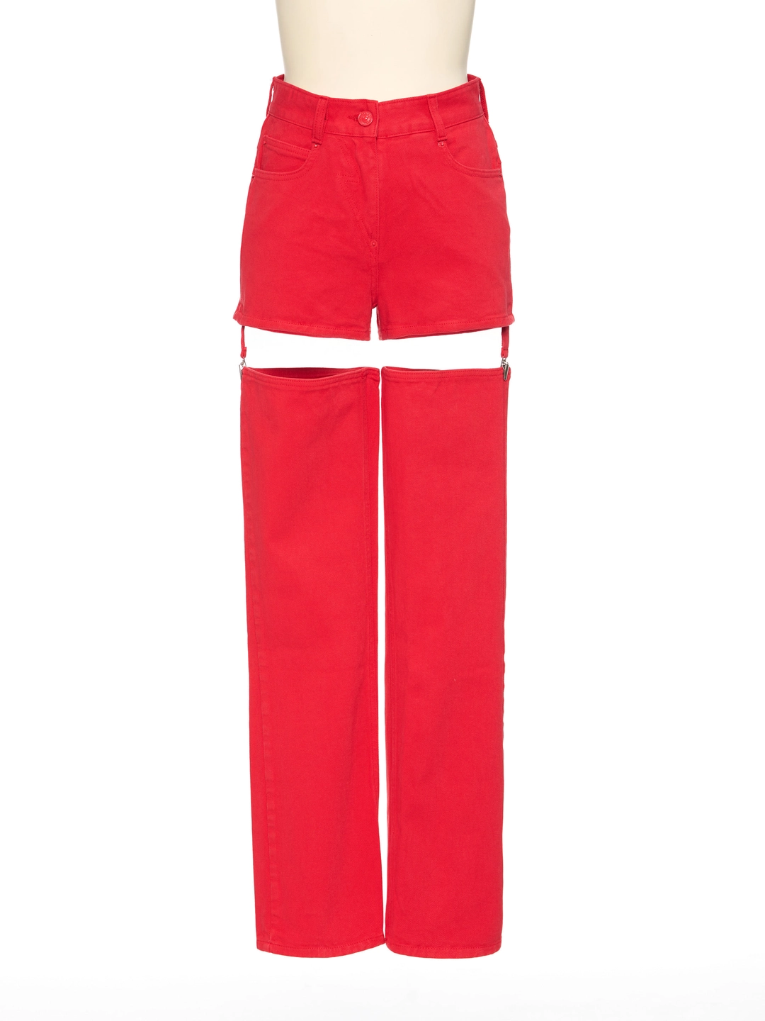 푸쉬버튼 SS26 RED SHORTSDETACHABLE GARTER JEANS 상품 이미지 1