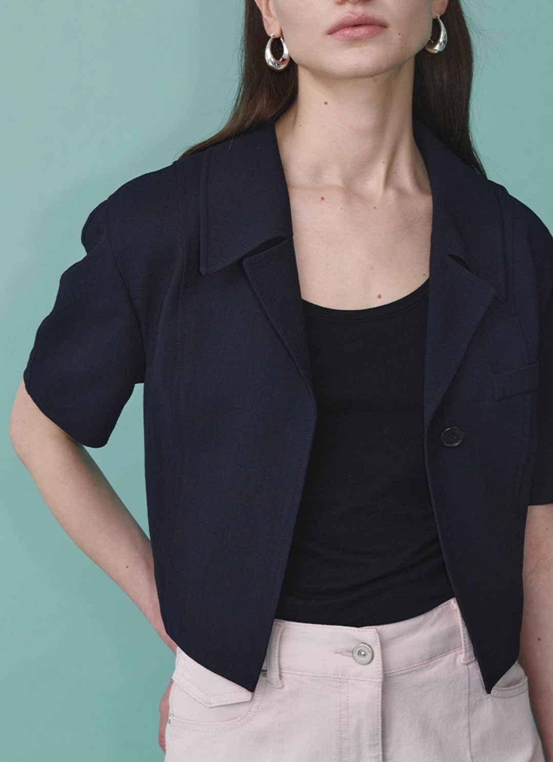 루에브르 Belted Short-sleeved Jacket SW5MJ213-24 상품 이미지 3