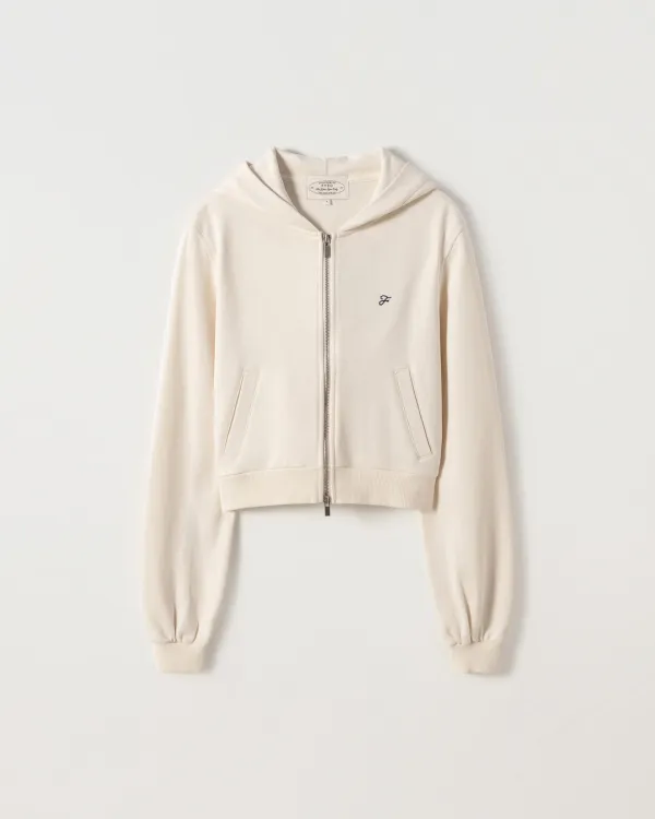 Classic Logo Crop Hoodie Zip up