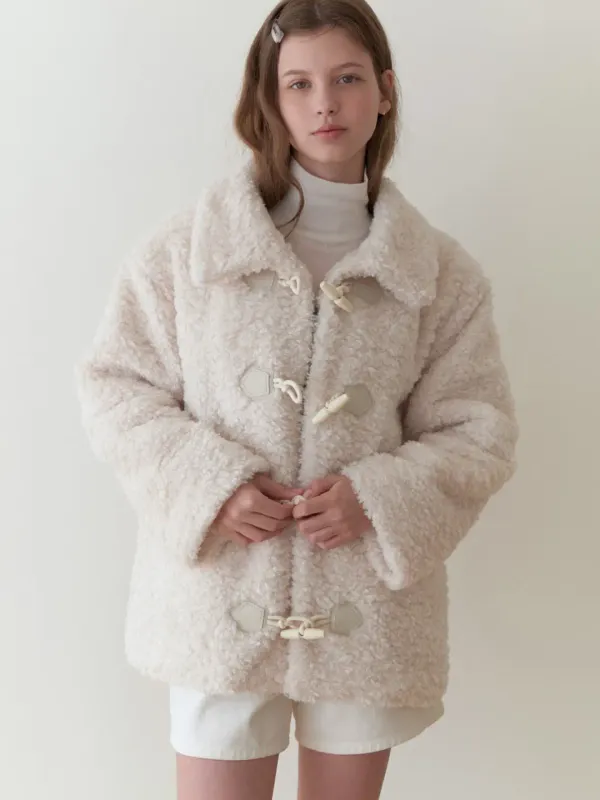 Duffle fur half coat (cream)