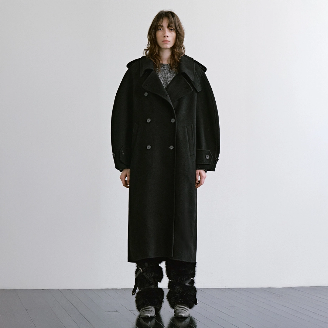 트리밍버드 Volume-sleeve Handmade Coat [ Black ] 상품 이미지 2