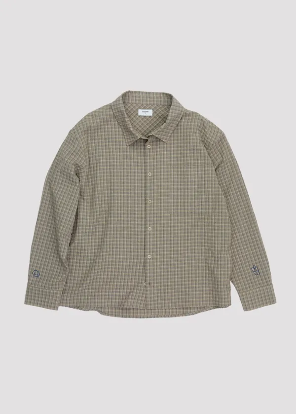 LIGHT CHECK SHIRTS LOVE FLOWER KHAKI