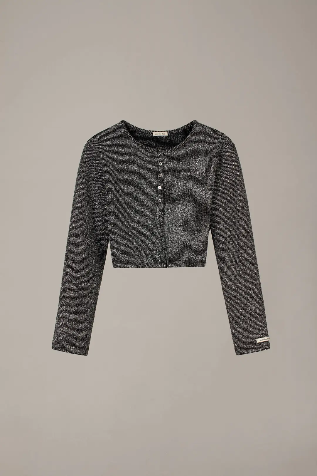 오버듀플레어 GLITTERY JERSEY CARDIGAN_METAL BLACK 상품 이미지 3