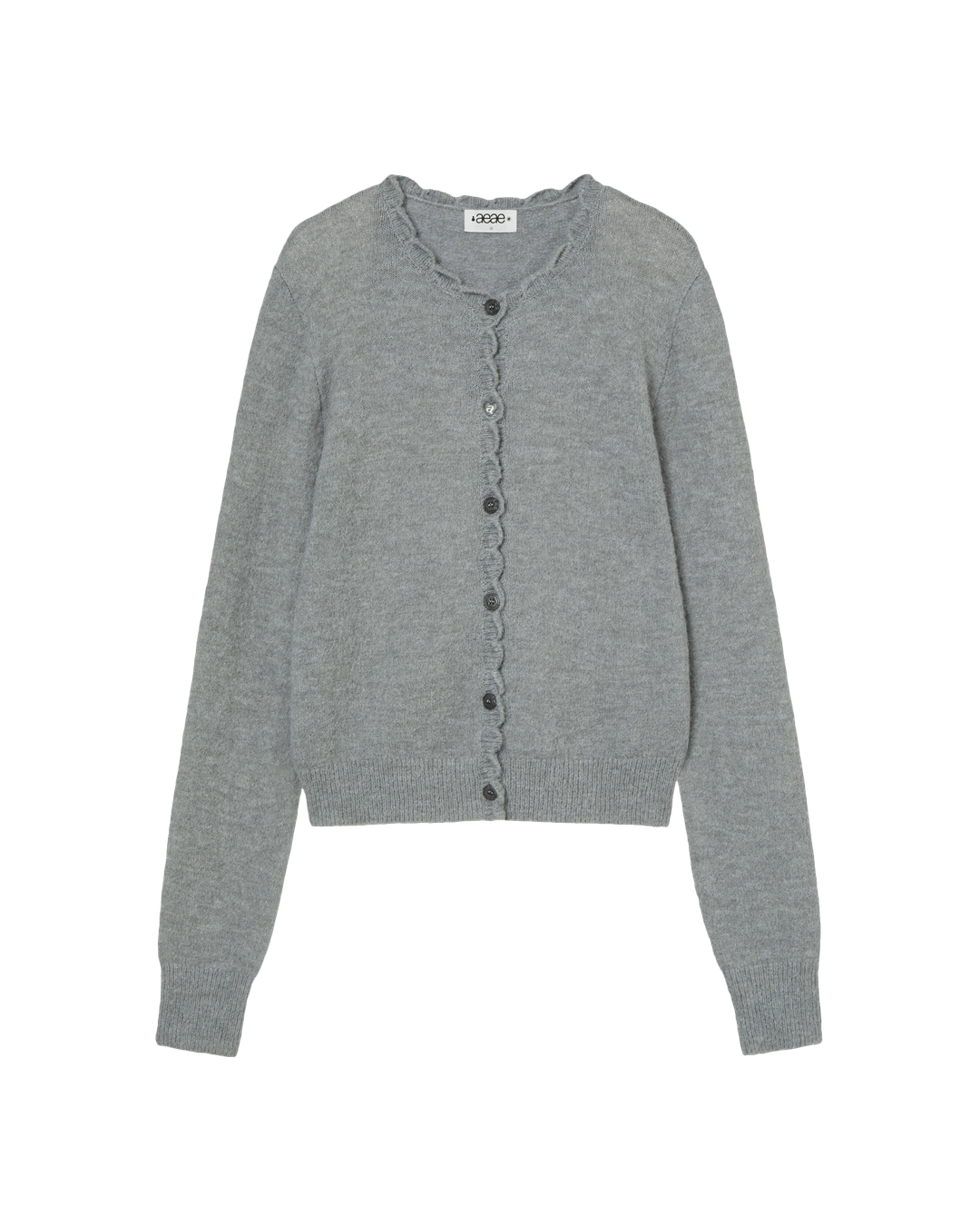 에이이에이이 SCALLOP ROUND NECK CARDIGAN [LIGHT GREY] 상품 이미지 3