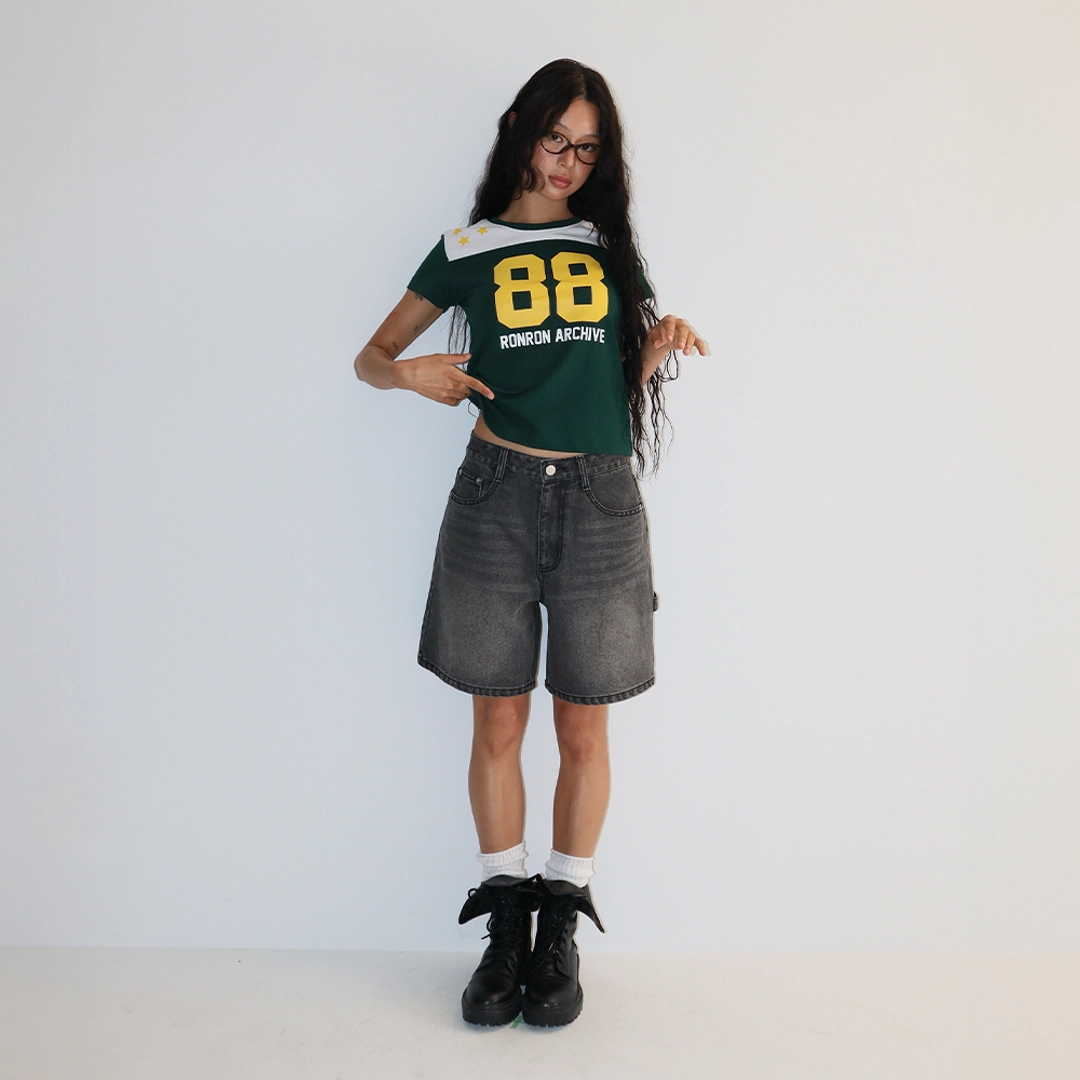 론론 SPORTY 88 STAR SHORT T SHIRT GREEN 상품 이미지 3