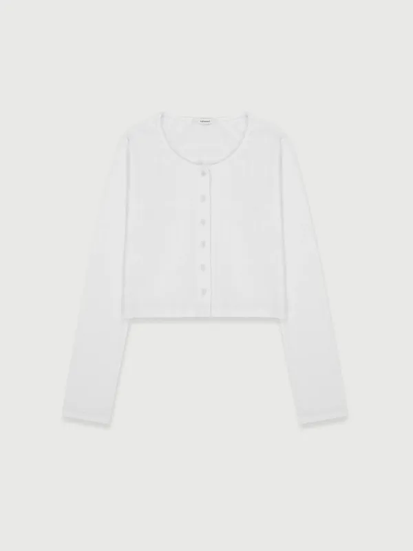 Punching Sleeveless & Cardigan Set (Ivory)