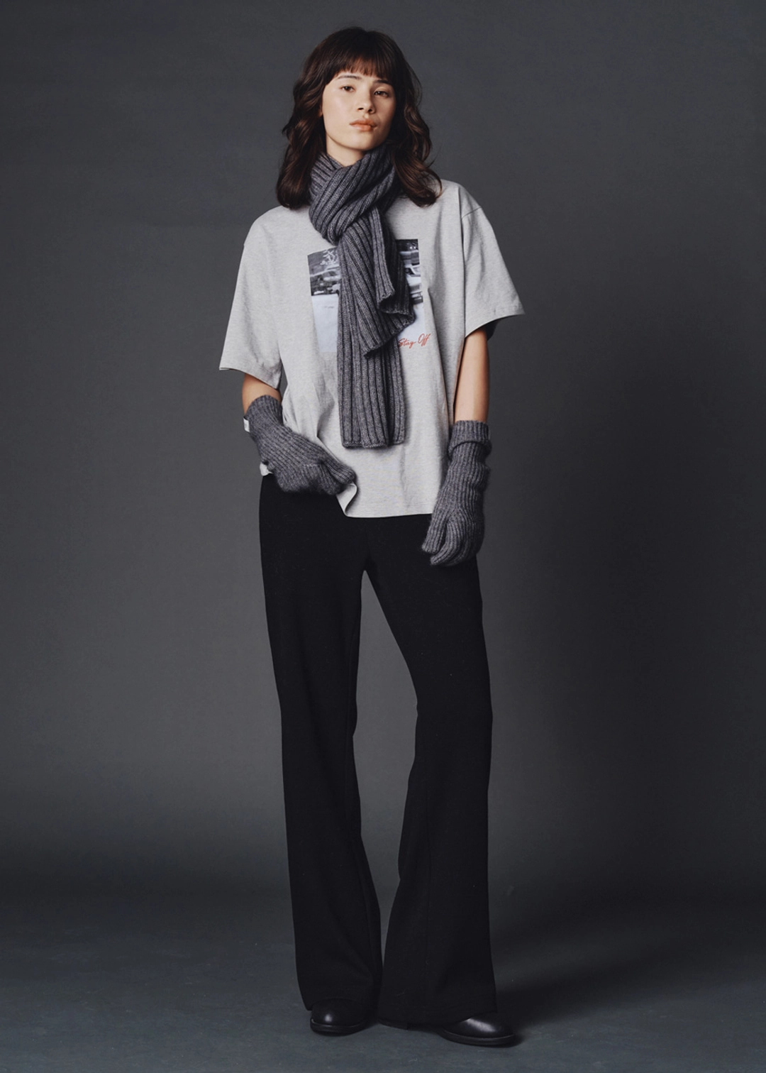 블루브릭 Boot cut knit pants (black) 상품 이미지 2