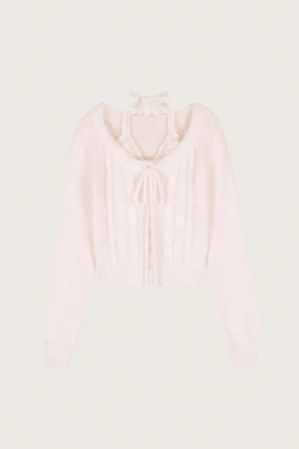 Snowdream lace knit, Pink