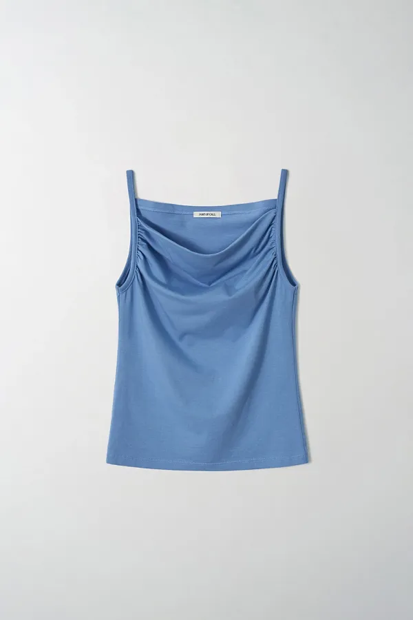 draping sleeveless top_blue