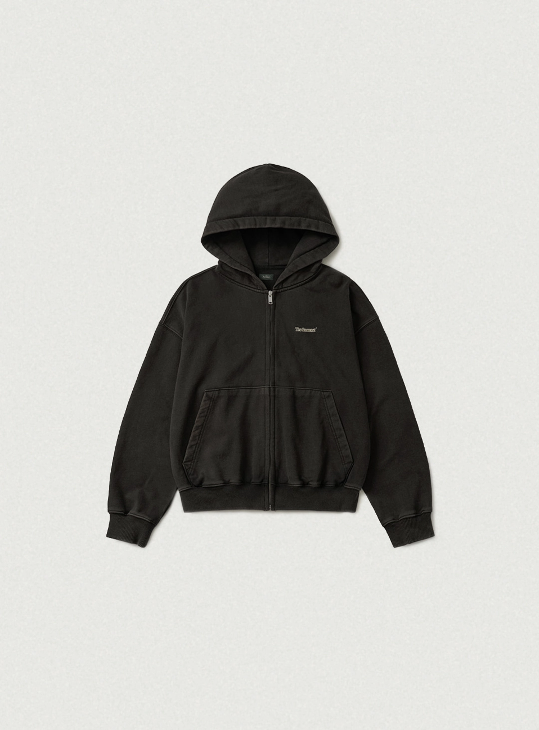 더바넷 Sun-Faded Zip-Up Hoodie_Washed Black 상품 이미지 1