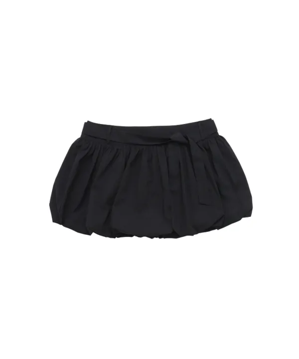 BELT SHIRRING MINI SKIRT BLACK