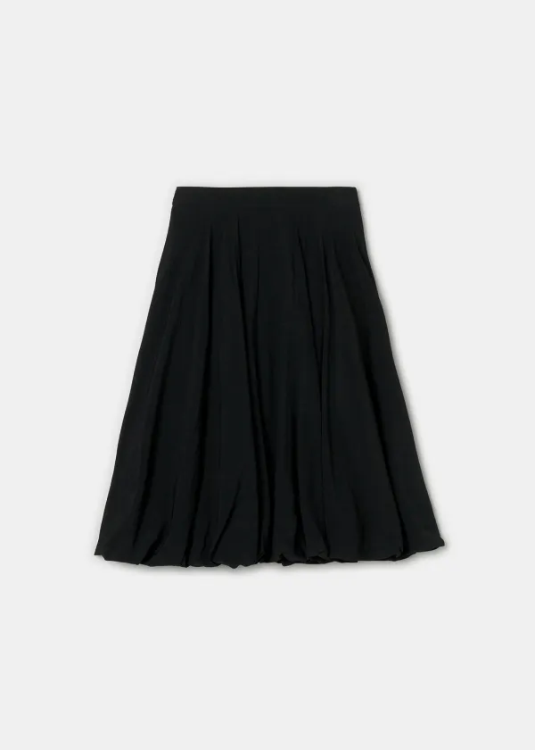 Balloon Banding Midi Skirt(Black)