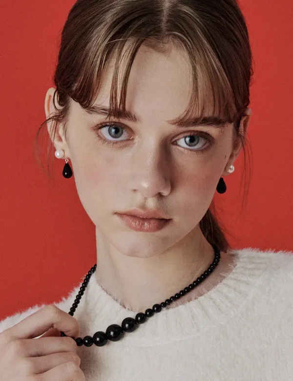 Pearl + Onyx Drop Earring