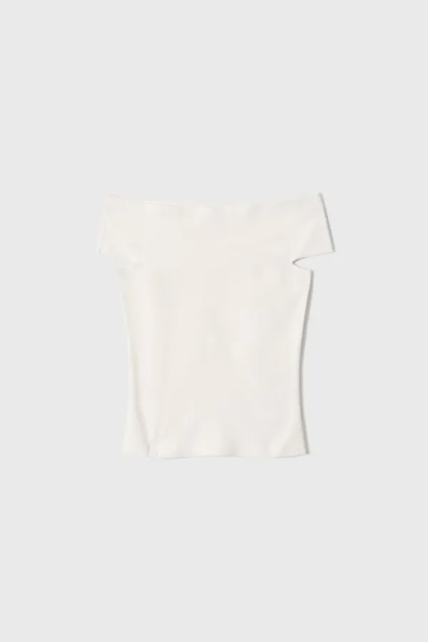 [2nd] Off-Shoulder Slim Knit (White / Beige / Brown / Dark Gray)