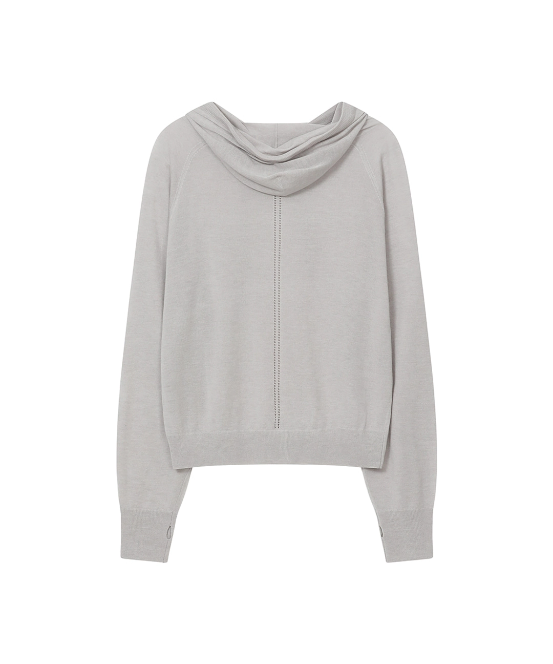 미세키서울 Sheer punching knit hoodie GREY 상품 이미지 2