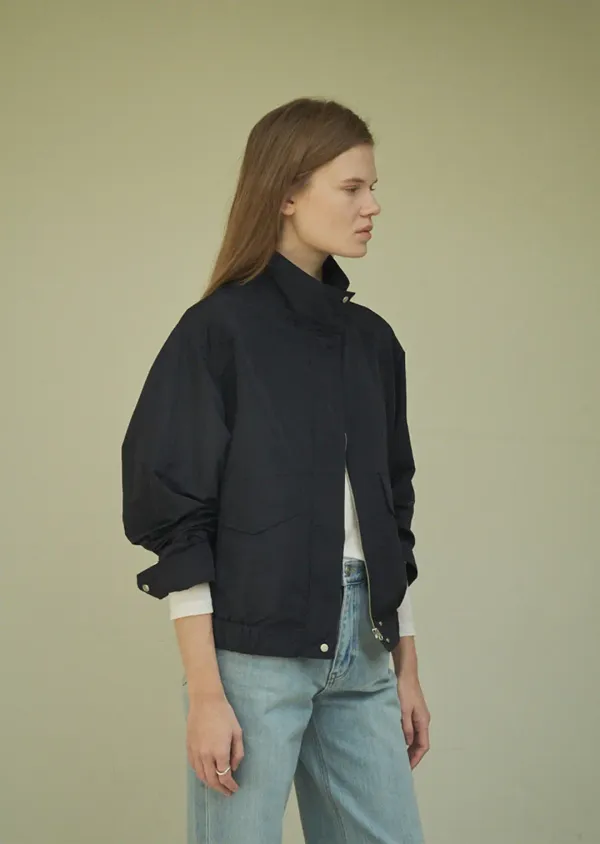Summer glossy blouson jumper / Navy