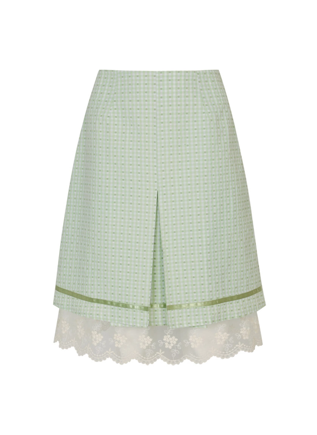 루루서울 Olive Check Skirt (Green) 상품 이미지 3