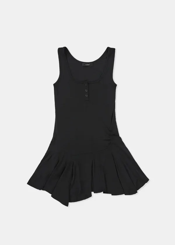 [2nd REORDER] FRILL SLEEVELESS TOP (JET BLACK)