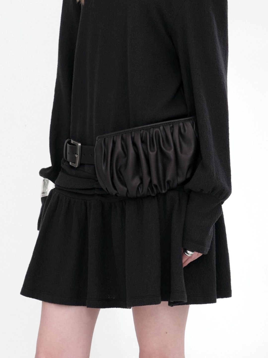 밀로 우먼 Leather Shirring Pocket Belt [Brown] 상품 이미지 1