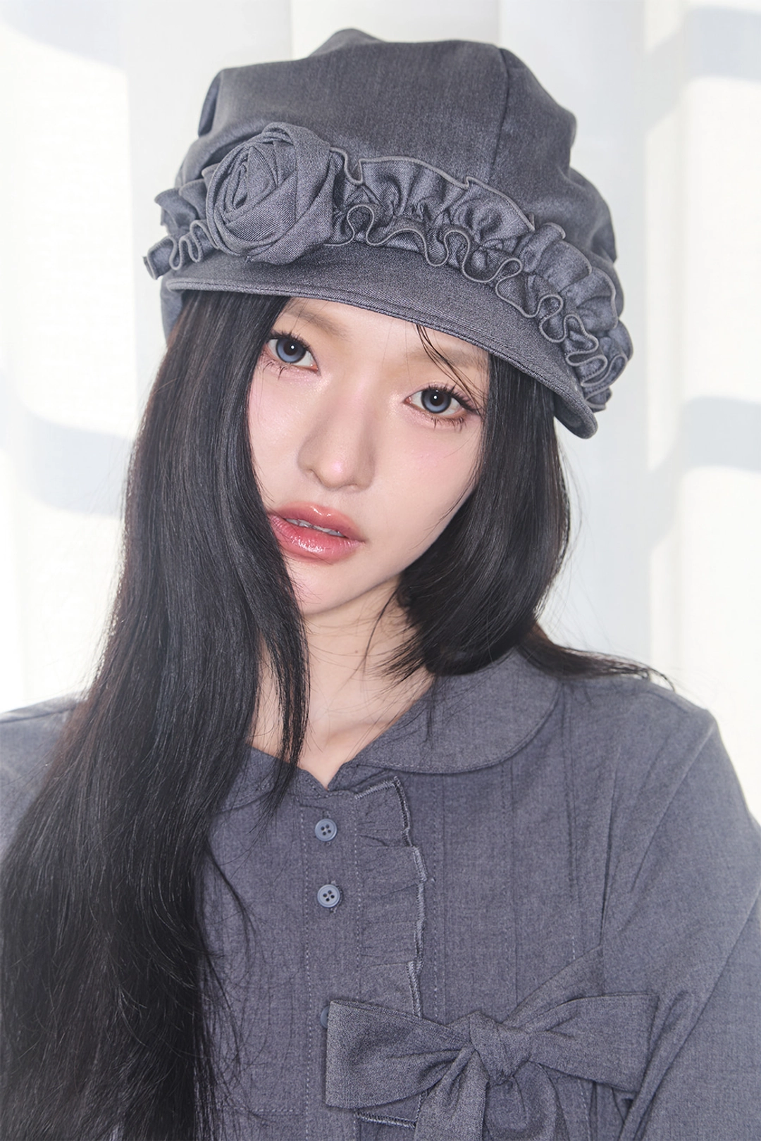 일리고 플레르 러플 헌팅캡 그레이 상품 이미지 1
