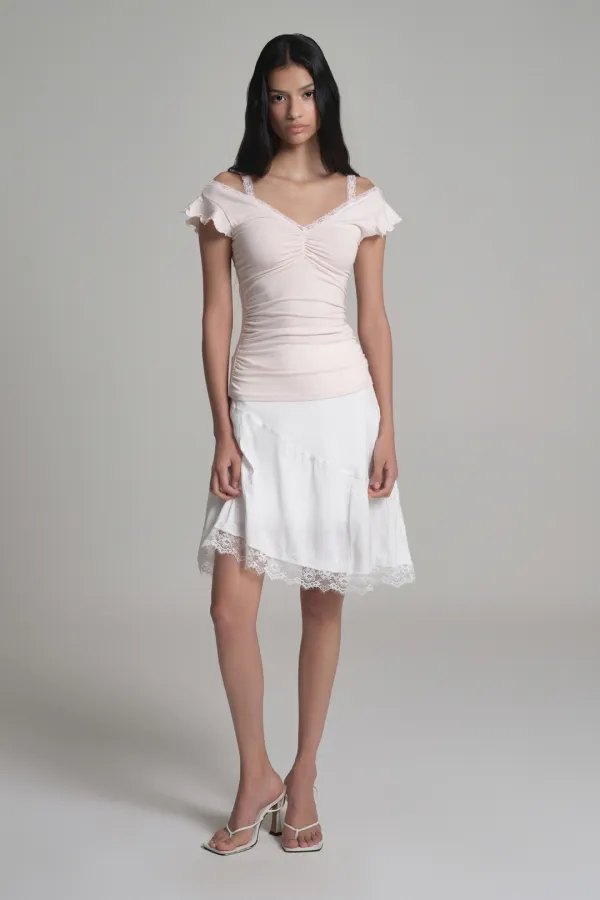 Fairy lace flow skirt, Ivory