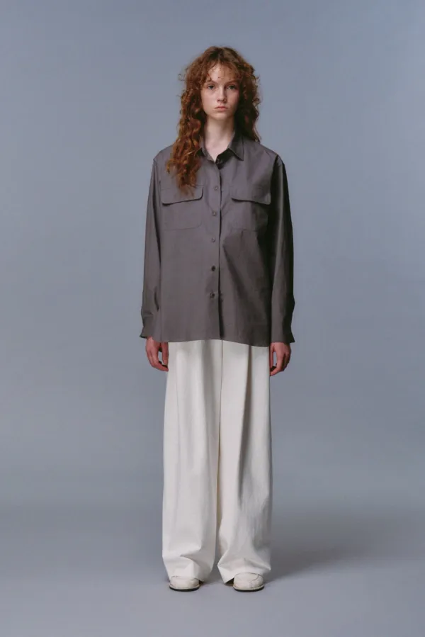 Double Pocket Work Shirt_Charcoal