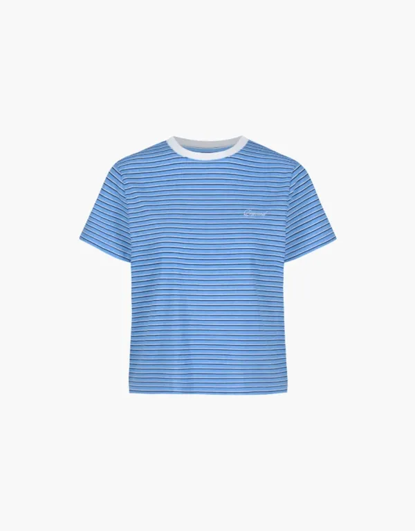 multi stripe slim fit t-shirt - blue