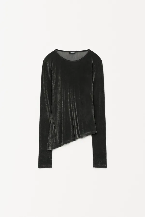 Loopi Velvet Round Top charcoal