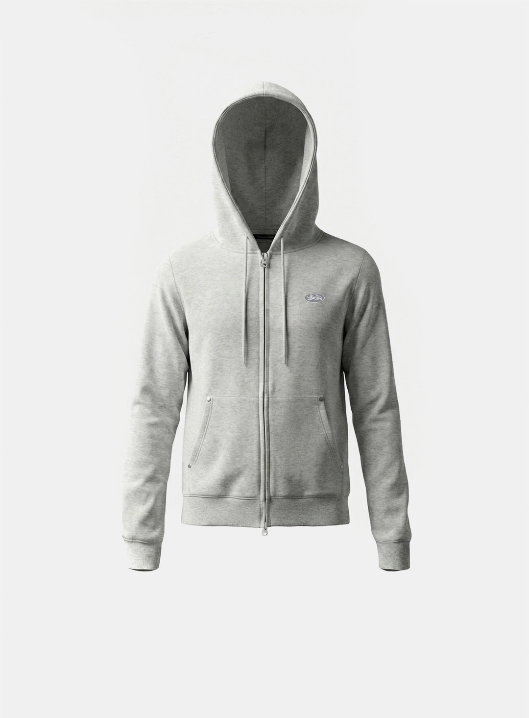 배드블러드 [w-hde26-016] BS Soft Terry Zip-Up Hoodie - White melange 상품 이미지 3