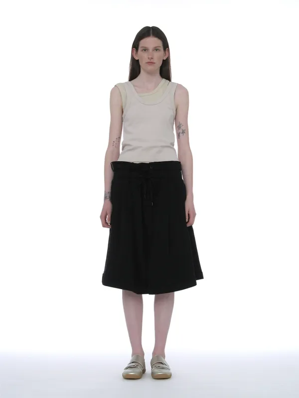[WOMEN] FOLD-OVER WAIST MIDI SKIRT_BLACK