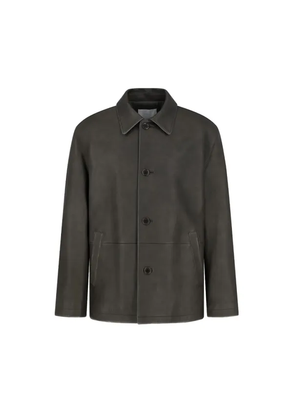 Lambskin mid jacket, Brown