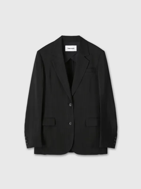 (W) AIRY TAILORED JACKET_ BLACK