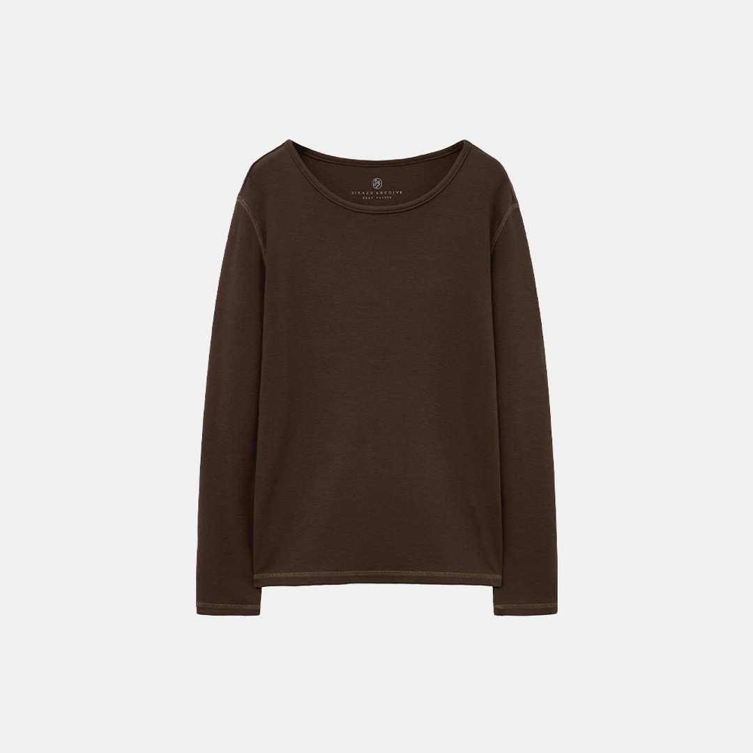 시야쥬 SITP5225 데코 스티치 컴포트 티셔츠_S\'est passee(쎄빠쎄)_Brown 상품 이미지 1