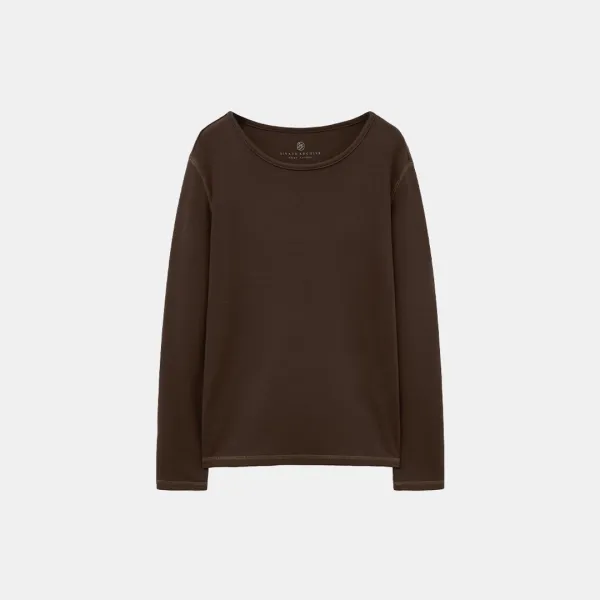SITP5225 데코 스티치 컴포트 티셔츠_S\'est passee(쎄빠쎄)_Brown