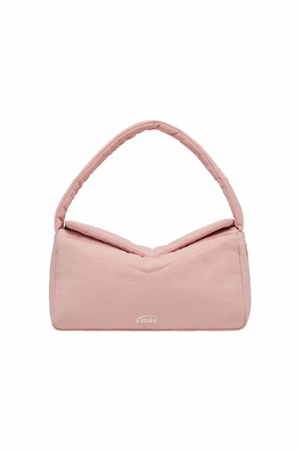 NYLON PADDED SHOULDER BAG-PINK