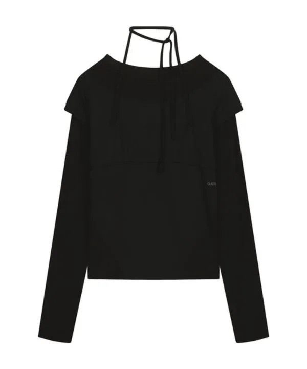 Halter Strap Long Sleeve / Black