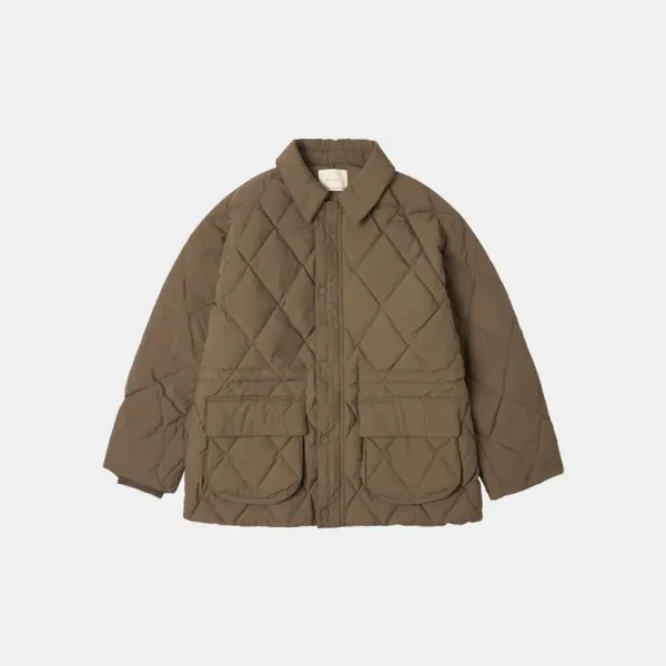 SIOT4127 덕다운 퀼팅 헌팅 자켓_Khaki brown