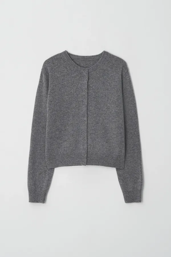fine wool cardigan - charcoal