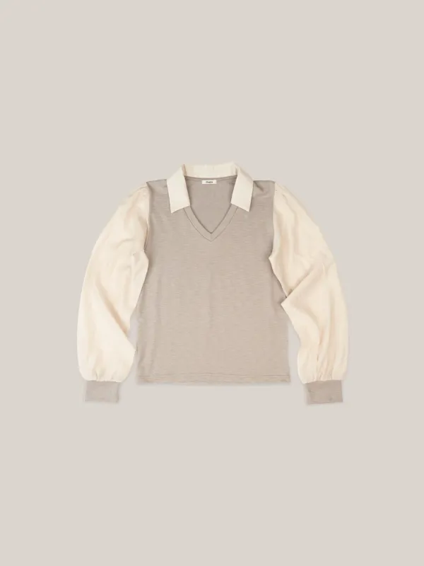 JERSEY SHIRTS TOP  [ MOSS ]