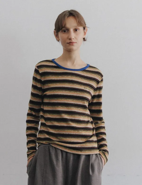 Sally Stripe Top (Brown)