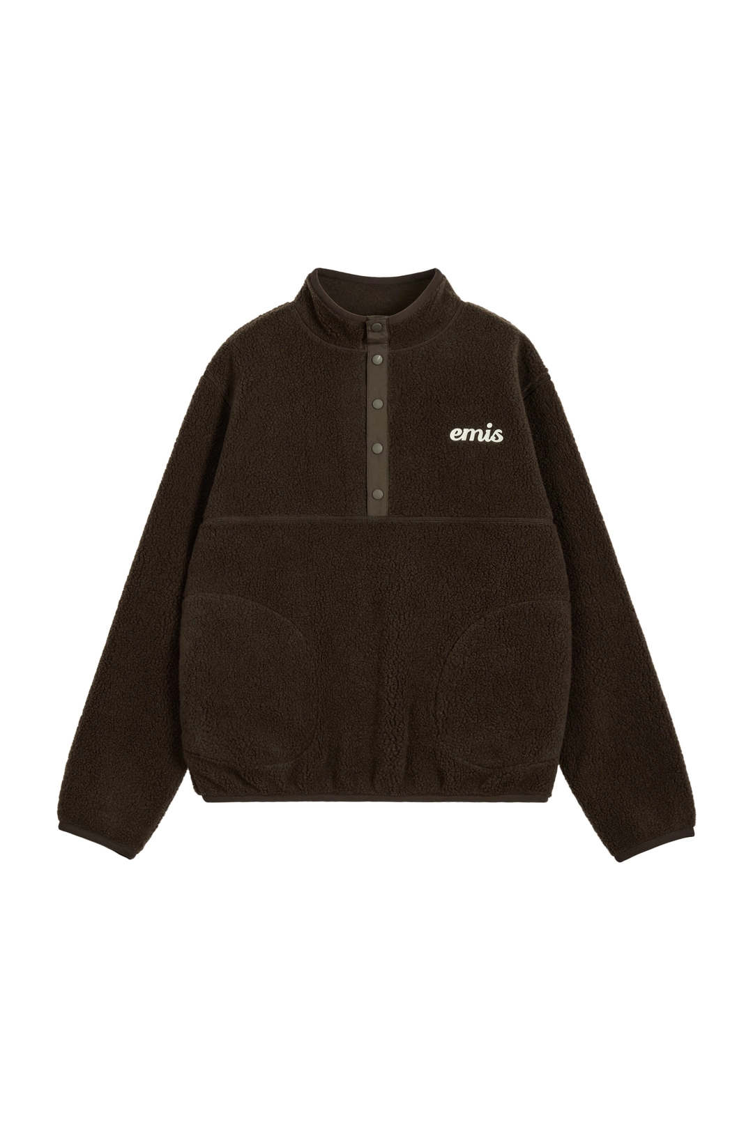 이미스 OVERSIZED HALF NECK FLEECE TOP-BROWN 상품 이미지 3
